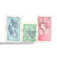 ALEMANHA DDR - 1963 - USADO - CAMPEONATO MUNDIAL DE MOTOCICLISMO - SÉRIE 3 SELOS - YT-678/680 