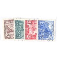 ALEMANHA DDR - 1953 - USADO - 7º ANIVERSÁRIO DA CIDADE DE FRANKFURT - SÉRIE 4 SELOS - YT-109/112
