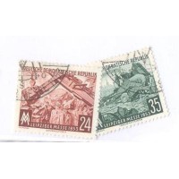 ALEMANHA DDR - 1953 - USADO - FEIRA DE OUTONO DE LEIPZIG - MÁQUINAS PESADAS - SÉRIE 2 SELOS - YT-113/114