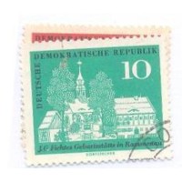 ALEMANHA DDR - 1962 - USADO - BICENTENÁRIO DO NASCIMENTO DO FILÓSOFO JOHANN GOTTLIEB FICHTE (1762-1844) - VISTA DE SUA CIDADE NATAL E RETRATO - SÉRIE 2 SELOS - YT-602/603