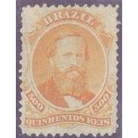 I-29 - 1866 - DOM PEDRO II - DENTEAÇÃO IRREGULAR - LARANJA - 500 RÉIS - NOVO