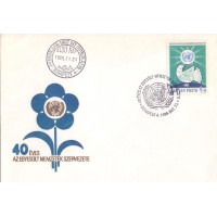HUNGRIA - 1985 - PAZ: 40º ANIVERSÁRIO DA O.N.U - POMBA E EMBLEMA DA O.N.U - SELO SOBRE FDC - YT-3005