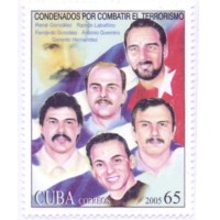 CUBA - 2005 - MINT - HOMENAGEM AOS 5 CUBANOS CONDENADO PARA TER LUTADO CONTRA O TERRORISMO - YT-4299 