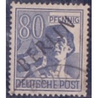ALEMANHA BERLIN - 1948 - USADO - SELO DA ZONA A A S C/ SOBRECARGA "BERLIN" EM PRETO - YT-15 - MI-15