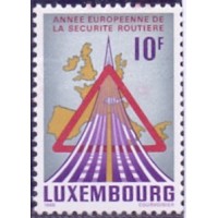LUXEMBURGO - 1986 - MINT - ANO EUROPEU DA SEGURANÇA RODOVIÁRIA - E SINAL DE TRÂNSITO E ESTRADA NO MAPA DA EUROPA - YT-1110