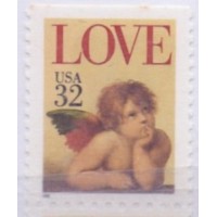 USA - 1996 - MINT - MENSAGEM DE AMOR CUPIDO - PARZINHO VERTICAL DESTACADO DO CARNÊ - YT-2481