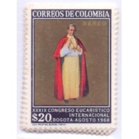 COLÔMBIA - 1968 - MINT - SÉRIE C/ 10 SELOS AÉREOS - XXXIX CONGRESSO EUCARIÍSTICO INTERNACIONAL