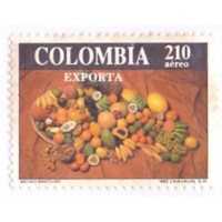 COLÔMBIA - 1992 - COMÉRCIO/FLORA: EXPORTAÇÕES COLOMBIANAS: FRUTOD - YT A-0844