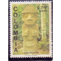 COLÔMBIA - 1981 - NOVO - DESCOBERTAS ARQUEOLÓGICAS - HIPOGEUS E ESTATUAS DE SAN AGUSTIN - SÉRIE 4 SELOS C/ O MINÍMO DE PONTOS DE FERRUGEM - YT Ae-663/66 