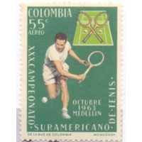 COLÔMBIA - 1963 - MINT - AÉREO - XXX CAMPEONATO SURAMERICANO DE TÊNIS