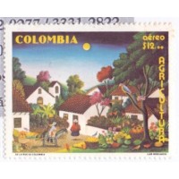 COLÔMBIA - 1980 - MINT - AÉREO - PINTURA: 50º ANIVERSÁRIO DA ASSOCIAÇÃO DAS FAZENDAS DA PROVÍNCIA DE SANTANDER - TELA DE LUIS RONCACIO - YT-0655