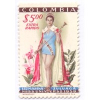 COLÔMBIA - 1959 - MINT - 2 SELOS - AERÉOS - MISS UNIVERSO