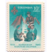 COLÔMBIA - 1961 - NOVOS - 5 SELOS - 30 ANOS DOS ESCOTISMO DA COLÔMBIA