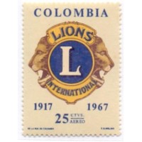 COLÔMBIA - 1967 - MINT - 2 SELOS AÉREOS - LIONS INTERNACIONAL