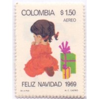 COLÔMBIA -1969 - NOVOS - 3 SELOS AÉREOS - FELIZ NATAL