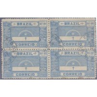 C-0012 - 1917 - 100 RÉIS - CENTENÁRIO DA REVOLUÇÃO DE PERNAMBUCO - QUADRA - CARIMBADA - SEM GOMA - PONTOS DE OXIDAÇÃO - RHM R$ 400,00 (80 UFs X R$ 5,00)