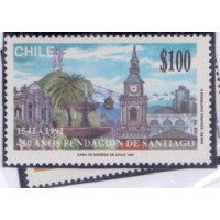 CHILE - 1991 - MINT - 650 ANOS FUNDAÇÃO SANTIAGO - SÉRIE 2 SELOS - YT-1015/16