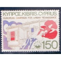 CHIPRE - 1981 - NOVO - EUROPA - ANEXO - ANIVERSÁRIO E ACONTECIMENTOS : 150m CAMPANHA EUROPEIA PELO RENASCIMENTO DAS MANSÕES DA EUROPA - SELO NOVO C/ DEFEITINHOS NA GOMA LIMPA - YT-554