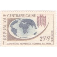 CENTRAFRICA - 1963 - MINT - PAZ - COMPANHA MUNDIAL CONTRA FOME - GLOBO TERRESTRE E TRIGO - YT-25