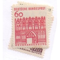 ALEMANHA FEDERAL - 1964-65 - SÉRIE CORRENTE: EDIFÍCIOS HISTÓRICOS E CASTELOS - 50p + 60p + 70p + 80p - OS 4 ÚLTIMOS SELOS SE UMA SÉRIE DE 8 - NOVOS C/ UNS POUCOS PONTINHOS MÍNIMOS DE FERRUGEM - YT-326+327+327A+328 