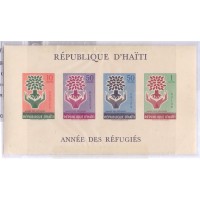 HAITI - 1959 - NOVO - ANO REFUGIADOS - BLOCO NOVO C/ PONTOS DE FERRUGEM - YT-BL-13 