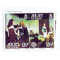 JERSEY - 1980 - MINT - TEMA EUROPA - PERSONAGENS CELEBRS - SÉRIE 4 SELOS - SE-TENANT POR VALORES IGUAIS - YT-213/16