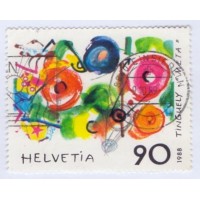 SUIÇA - 1988 - USADO - EMISSÃO COMUM SUIÇA - FRANÇA - PINURA DE TINGUELY - YT-1308 