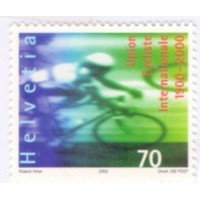 SUIÇA - 2000 - MINT - CENTENÁRIO DA UNIÃO CICLISTA INTERNACIONAL - CICLISTA EM CORRIDA - YT-1653