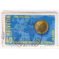 SUIÇA - 1954 - USADOS - SÉRIE DE PROPAGANDA: 11º EXPO DE AGRICULTURA - EXPO DE TURISMO E ARTE CULINÁRIA CINQUENTENÁRIO DA NAVEGAÇÃO SOBRE O RHIN - COPA DO MUNDO DE FUTEBOL NA SUIÇA EM 1954 - 4 SELOS - YT-544/547