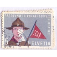 SUIÇA - 1963 - USADO - SÉRIE DE PROPAGANDA - CINQUENTENÁRIO DA FEDERAÇÃO DOS EXPLORADORES (TIPO DE ESCOTEIROS) CENTENÁRIO DO CLUBE ALPINO - YT-705/07