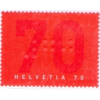 SUIÇA - 2003 - MINT - CENTENÁRIO DA UNIÃO CENTRAL SUIÇA PARA O BEM DOS CEGOS - 70c - IMPRESSÃO DO 70 EM BRAILLE - YT-1753