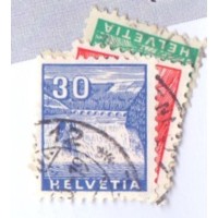 SUIÇA - 1934 - USADO - SÉRIE CORRENTE - PAISAGENS - 4 SELOS - YT-0272+274+275+277 