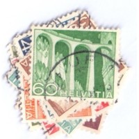 SUIÇA - 1949 - USADO -  SÉRIE CORRENTE TÉCNICAS E PAISAGENS - 10 SELOS - YT-0482/491 