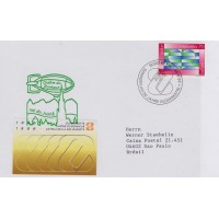 SUIÇA - 1996 - FDC - PAZ - 50 ANOS DA CAMPANHA (AIDS) AJUDAR - 70c CORAÇÃO - SOBRE FDC ILUSTRADO C/ CARIMBO ALUSIVO DE 26-9-96 DE BERNA CIRCULADO PARA O BRASIL