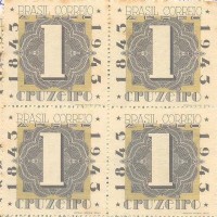 A-048 - QUADRA - 1943 - CENTENÁRIO DO SELO POSTAL BRASILEIRO - SEM GOMA - PONTOS DE OXIDAÇÃO - RHM R$ 48,00 (9,60 UFs X R$ 5,00)