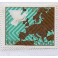 YUGOSLAVIA - 1977 - NOVO - PAZ: CONFERÊNCIS EUROPÉIA SOBRE A COLABORAÇÃO E A SEGURANÇA, EM BELGRADO - MAPA DA EUROPA E POMBA DA PAZ - SÉRIE 2 SELOS S/ GOMA - YT-1580/1581