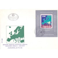 YUGOSLAVIA - 1988 - FDC - CONFERÊNCIA DOS PAÍSES BALCÂNICOS MAPA - BLOCO SOBRE FDC ILUSTRADO - YT-BL-030
