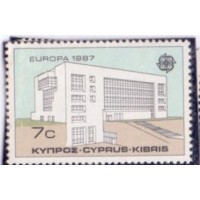 CHIPRE - 1987 - MINT - EUROPA - ARQUITETURA MODERNA - SÉRIE 2 SELOS - YT-677/78