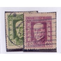 TCHECOSLOVAQUIA - 1925 - USADO - PRESIDENTE MASARYK - 2 SELOS - YT-193/94