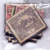 TCHECOSLOVAQUIA - 1918-20 - USADOS - PRIMEIRA SÉRIE DA REPUBLICA - VISTA DO CASTELO DE PRAGA - SÉRIE NÃO DENTEADA DE 20 SELOS 