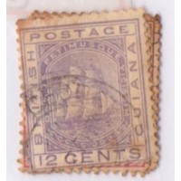 GUYANA INGLESA - 1876 - USADO - CARAVELA - FILIGRANA COROA - SÉRIE CORRENTE - 5 SELOS - YT-33/34-36/38 