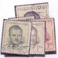 TCHECOSLOVAQUIA - 1948/52 - USADO - EFÍGIE DOS PRESE. GOTTWARD - SÉRIE 6 SELOS - YT-477A/481