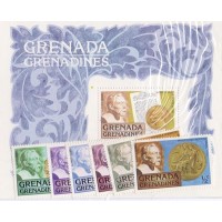 GRENADINE - NOVO - MEDALHAS DO PRÊMIO NOBEL - YT-228/23+BL-32 