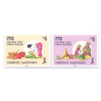 ONU VIENA - 1988 - FUNDO INTERNACIONAL PARA O DESENVOLVIMENTO DA AGRICULTURA - POR UM MUNDO SEM FOME - Y 079/80 - SÉRIE 2 SELOS MINT