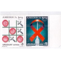 URUGUAI - 2000 - TEMA AMÉRICA - LUTA CONTRA AIDS - YT-1925/26 