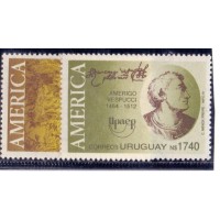 URUGUAY - 1991 - NOVO - TEMA AMÉRICA - GRAVIEIRA DE CARAVELAS E ÍNDIO - YT-1367/68 