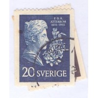 SUÉCIA - 1955 - CENTENÁRIO DA MORTE DO POETA DE AMADEUS ATTERBOM - SÉRIE 2 SELOS - YT-0404/405