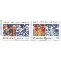 ONU VIENA - 1987 - MINT - LUTA CONTRA A DROGA - SÉRIE DE 2 SELOS - Y 71/72