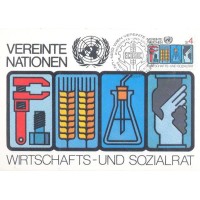 ONU VIENA - 1980 - MAXIMO POSTAL - CONSELHO ECONÔMICO E SOCIAL - SÉRIE 2 SELOS SOBRE POSTAIS ALUSIVOS - Y 014/15