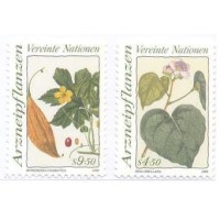 ONU VIENA - 1990 - MINT - PLANTAS MEDICINAIS - SÉRIE 2 SELOS - Y 106/107
